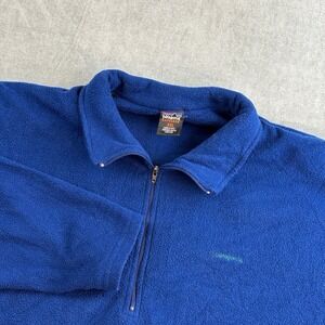 Vintage 90s Patagonia Capilene Fleece 1/4 Zip Men's Size XXL Blue USA Made